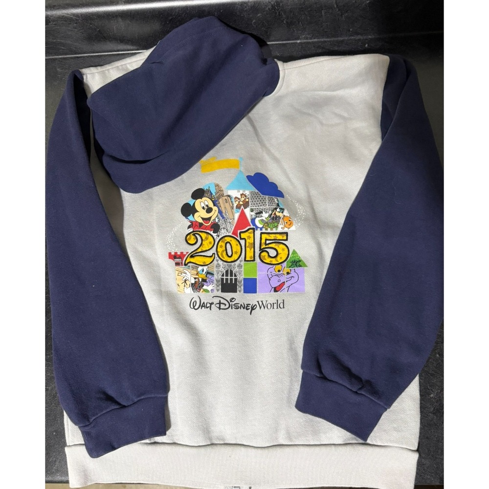 2015 Disney Parks WDW Youth XL Zip Hoodie Mickey Mouse Cotton Blend Embroidered